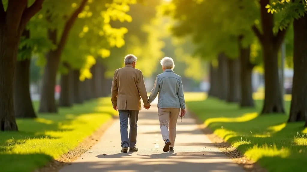 Two people walking together